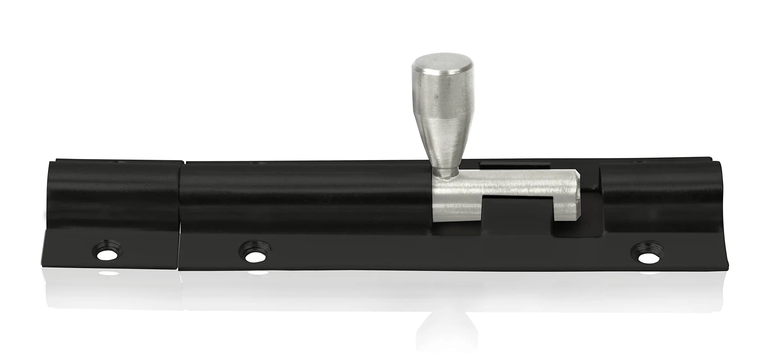 Plantex Stainless Steel 4 inch Tower Bolt/Tower Bolt for Home,Offices Doors and Windows/Tower Bolt for Main Door/Door Latch/Kundi/Chitakini/Door Latch for Windows (Black Finish, Pack of 4) - Image 5
