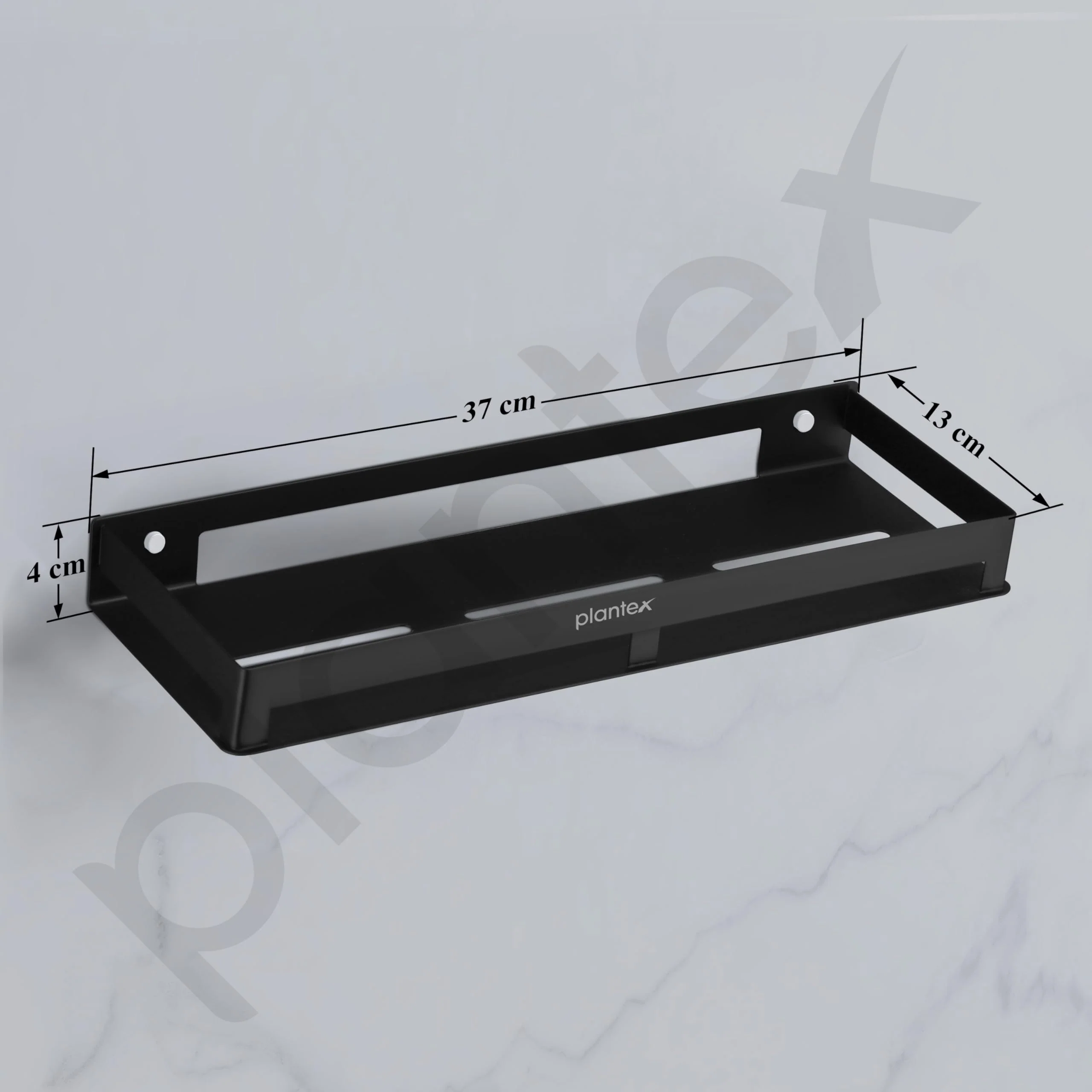 Plantex Stainless Steel Bathroom Shelf/Shelf for Bathroom/Multipurpose Storage Rack/15x5 inch Shelf for Kitchen/Home/Office/Hotel - Pack of 1 (Black) - Image 2