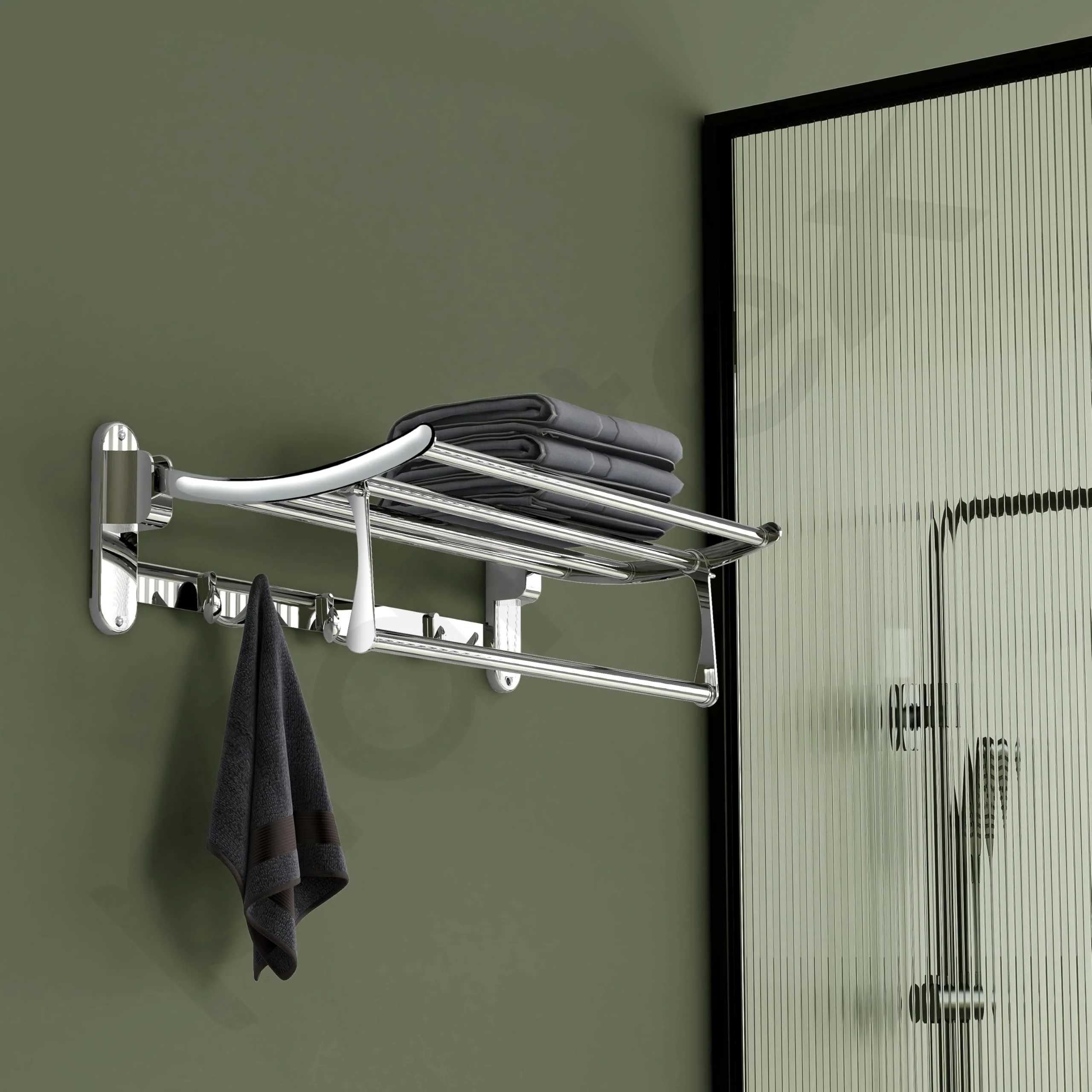 Plantex Stainless Steel Bathroom Towel Rack/Towel Holder for Bathroom/Towel Hanger/Bathroom Accessories - Pack of 10 (18 Inch-Chrome) - Image 2
