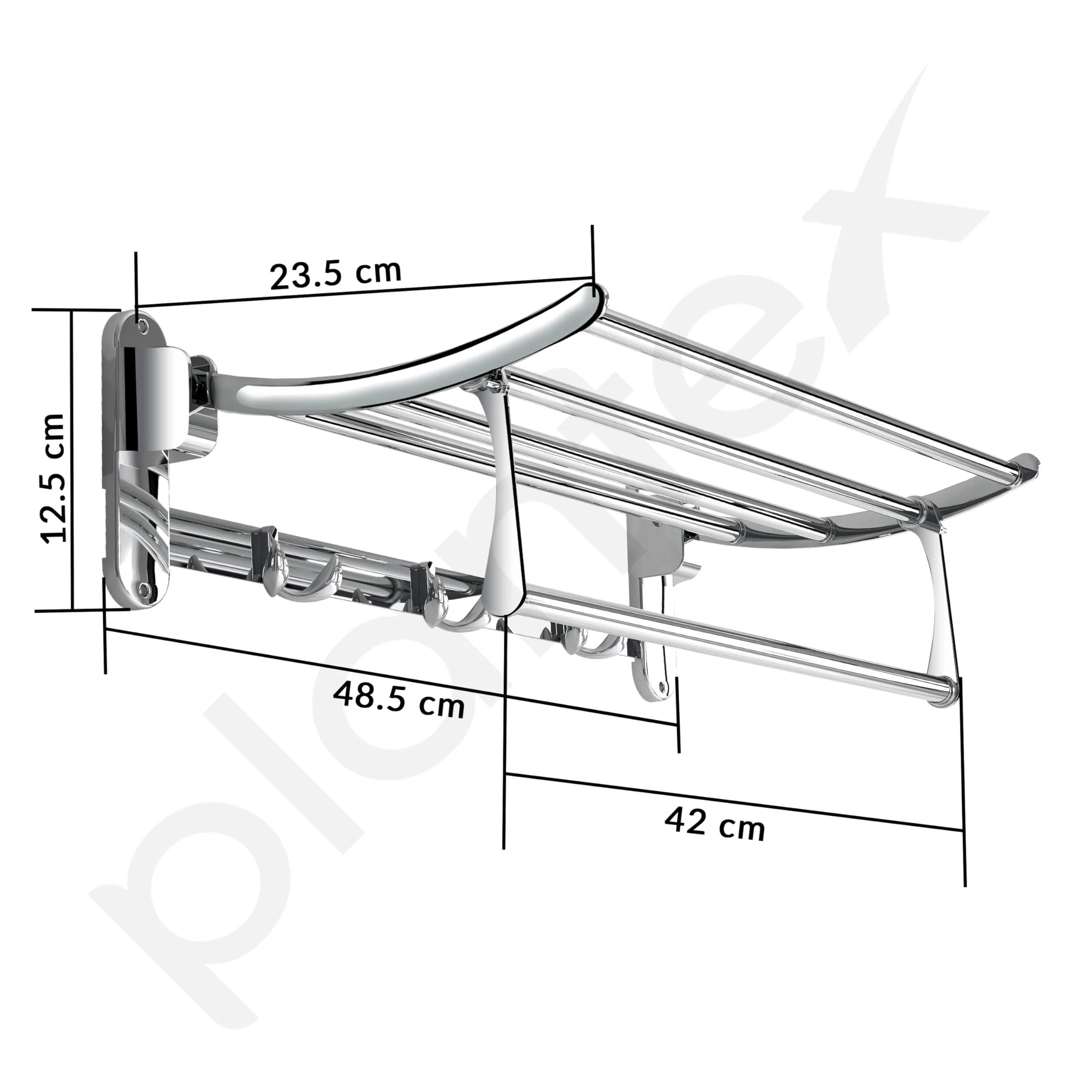 Plantex Stainless Steel Bathroom Towel Rack/Towel Holder for Bathroom/Towel Hanger/Bathroom Accessories - Pack of 10 (18 Inch-Chrome) - Image 3