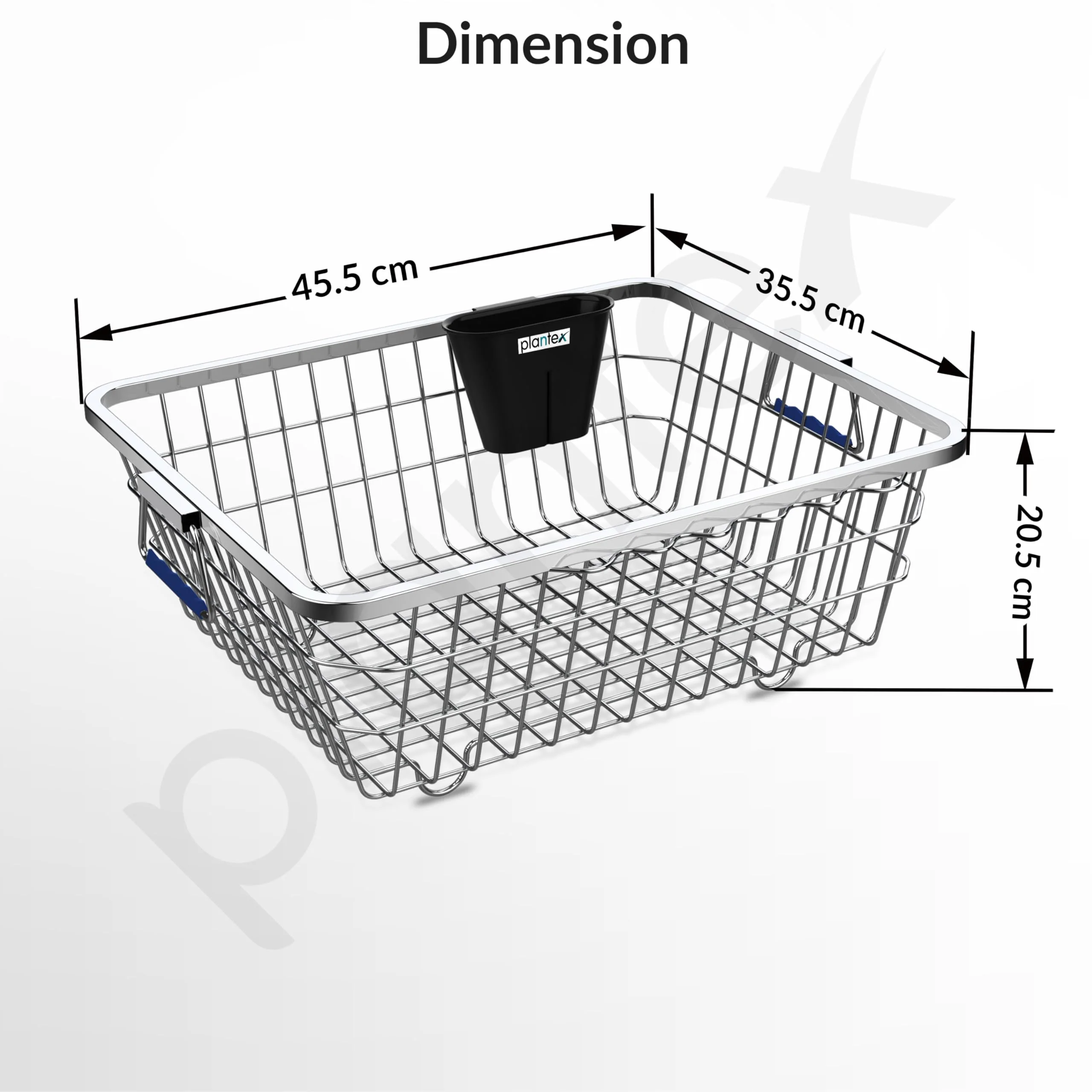 Plantex Stainless-Steel Dish Drainer Basket/Steel Utensils Drainer/After Wash Utensils Rack/Utensil Drying Rack for Kitchen/Dish Drying Rack/Plate Stand (Small Size-48x37x20cm) - Image 4