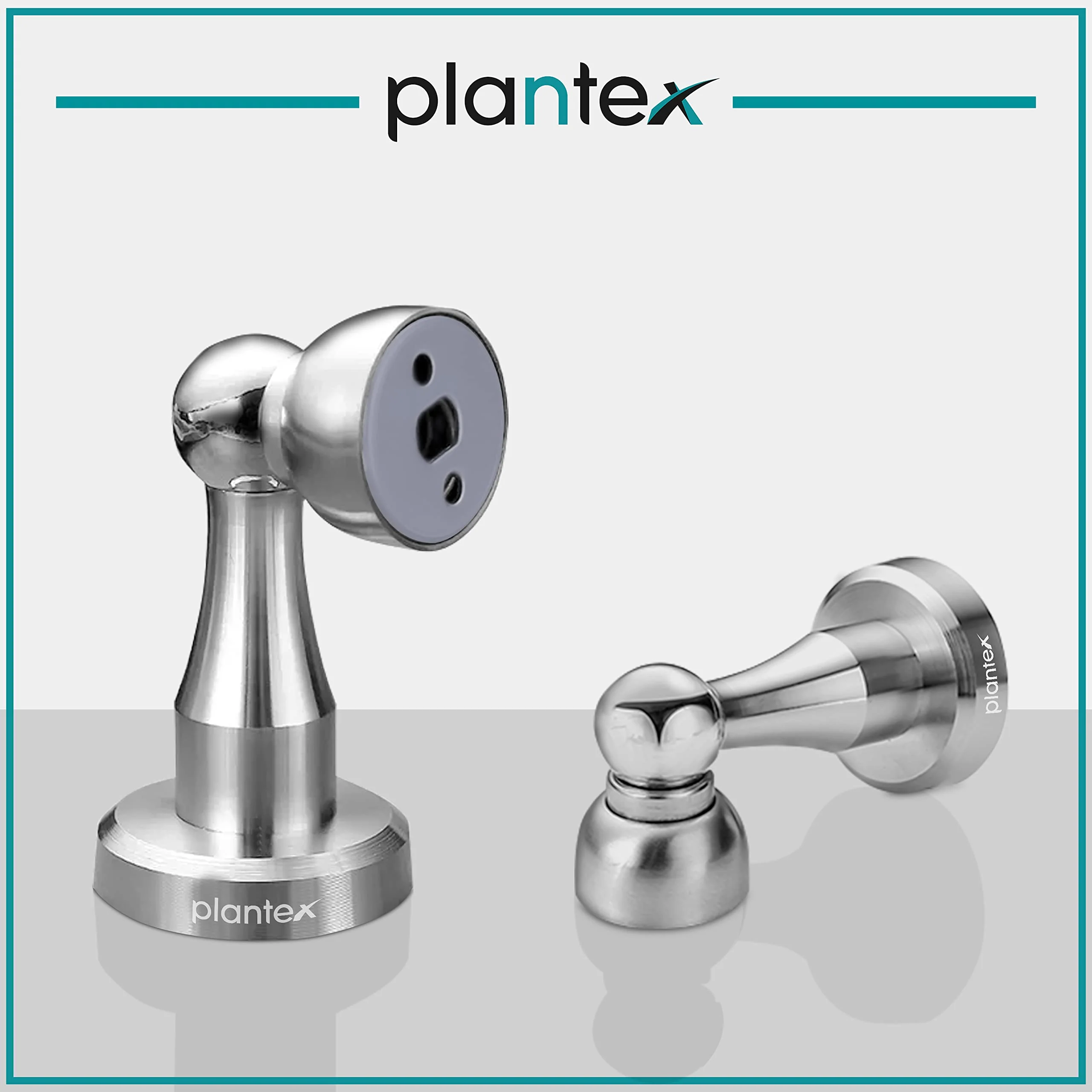 Plantex Stainless Steel Door Stopper/360 Degree 4 Inch Door Magnet for Home/Wall Mounted Soft Catcher to Hold Wooden/Glass/PVC Door/Door Stopper for Home (Matt) - Image 6