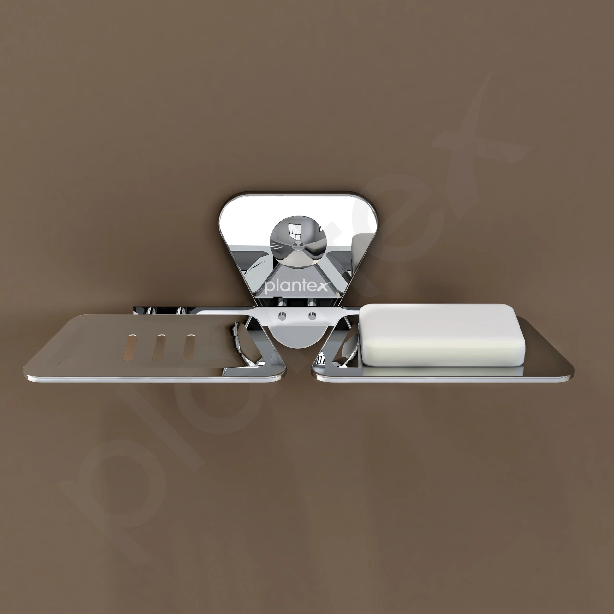 Plantex Stainless Steel Double Soap Dish/Soap Stand for Bathroom/Soap Storage/Soap Holder/Bathroom Accessories - Pack of 2 (Chrome) - Image 3