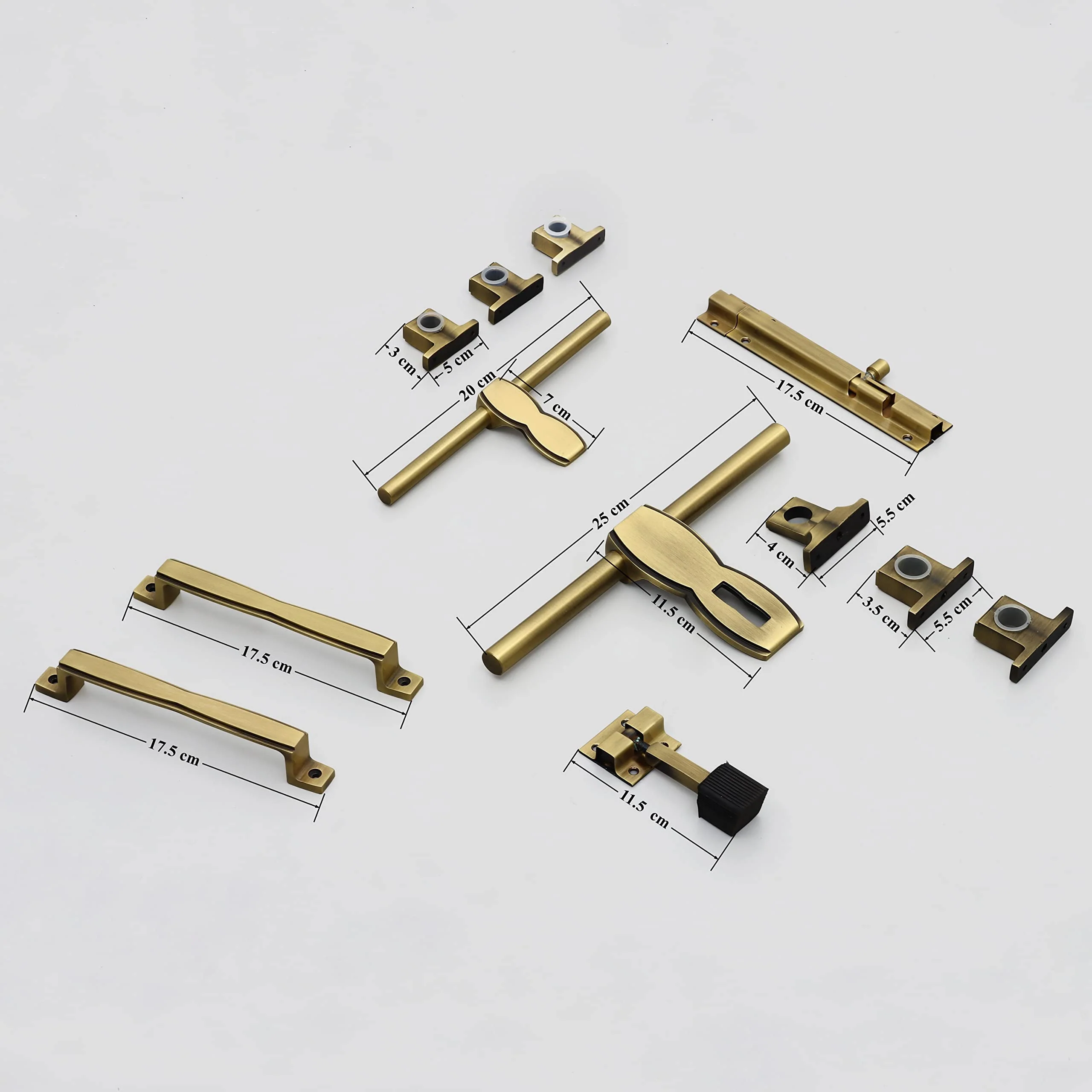 Plantex Stainless Steel Kit for Single Door - Hardware Accessories (10 inch Al-Drop, 8 inch Latch, 7 inch 2 Handles, 7 inch Tower Bolt, 4 inch Stopper) - (DMAL-03-Brass Antique) - Image 4
