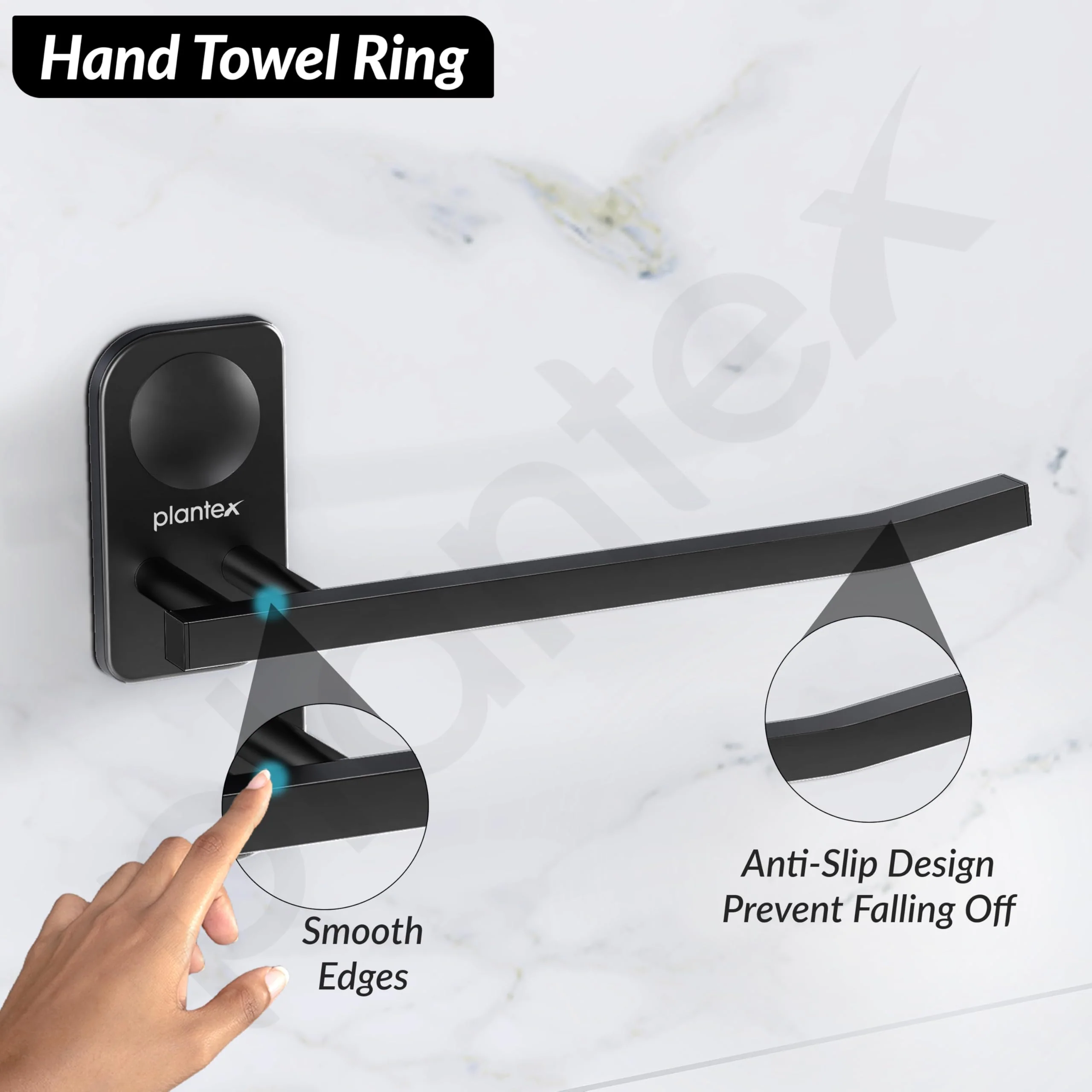Plantex Stainless Steel Napkin Hanger for Washbasin/Napkin Holder for Bathroom/Towel Ring/Bathroom Accessories - Pack of 1 (Black) - Image 5