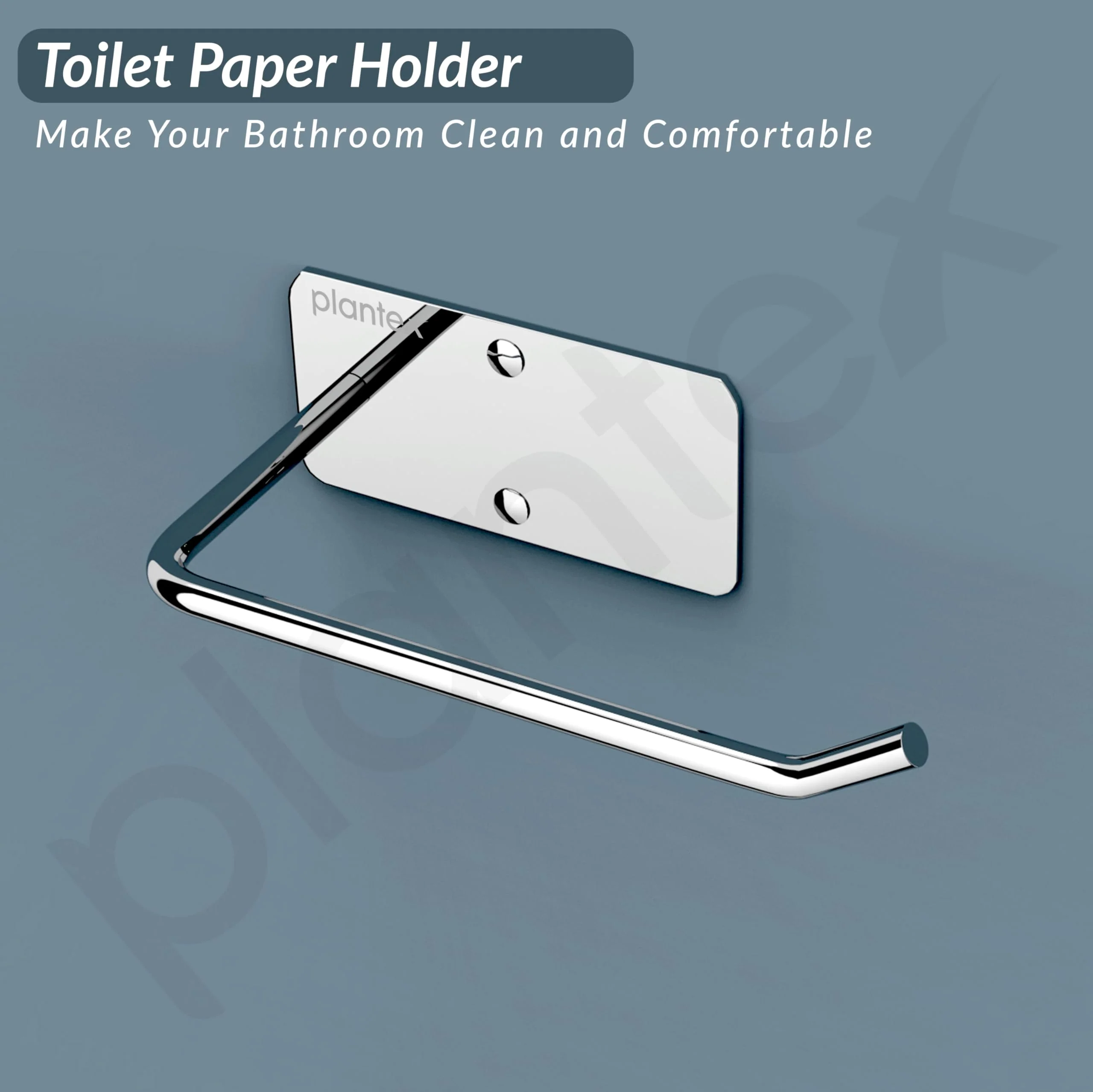 Plantex Stainless Steel Toilet Paper Roll Holder/Tissue Paper Holder in Bathroom/Kitchen/Bathroom Accessories - Wall Mount (Chrome) - Image 5