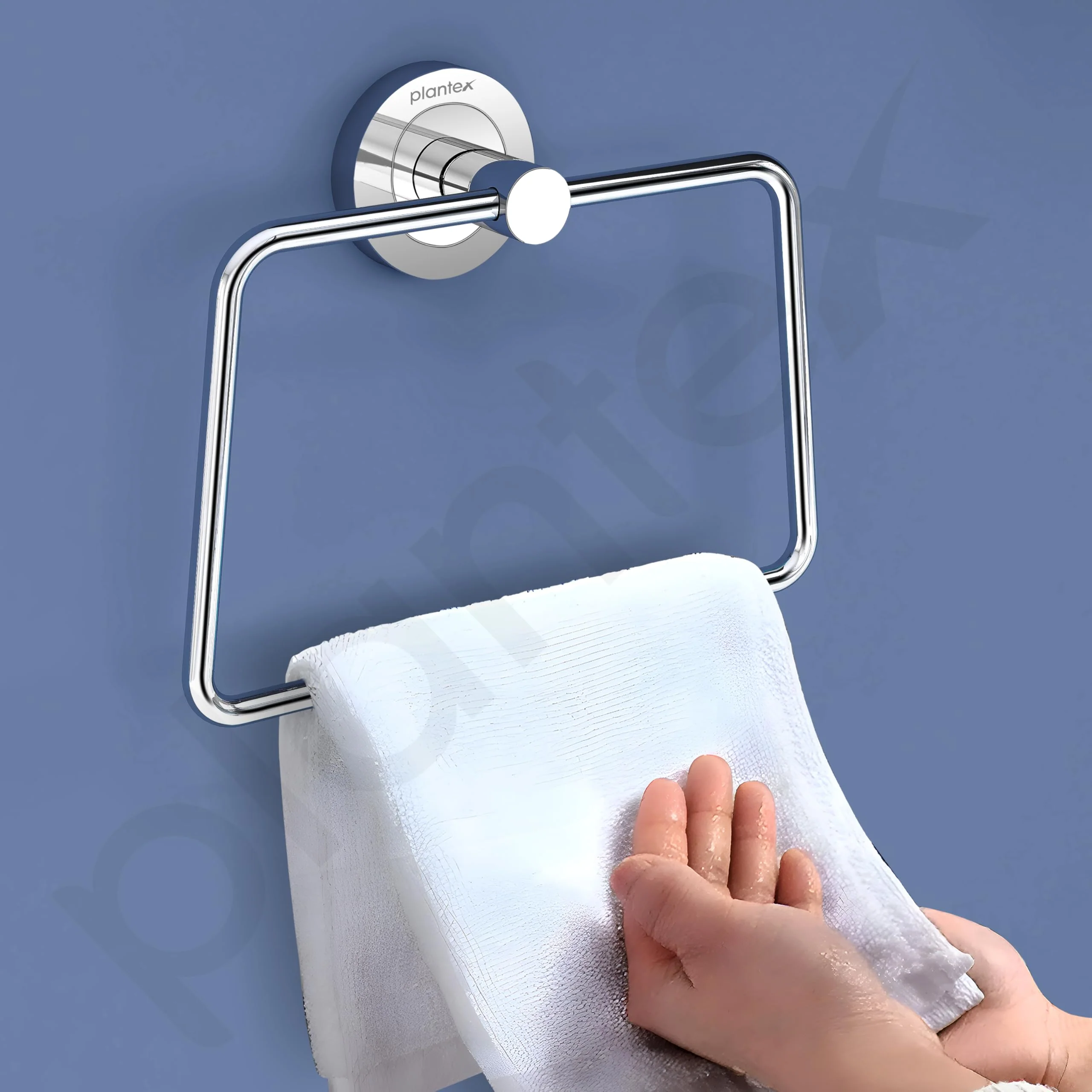 Plantex Stainless Steel Towel Ring for Wash Basin/Towel Hanger for Bathroom/Napkin Hanger/Napkin Ring/Bathroom Accessories (Chrome - Trapezium) - Image 5