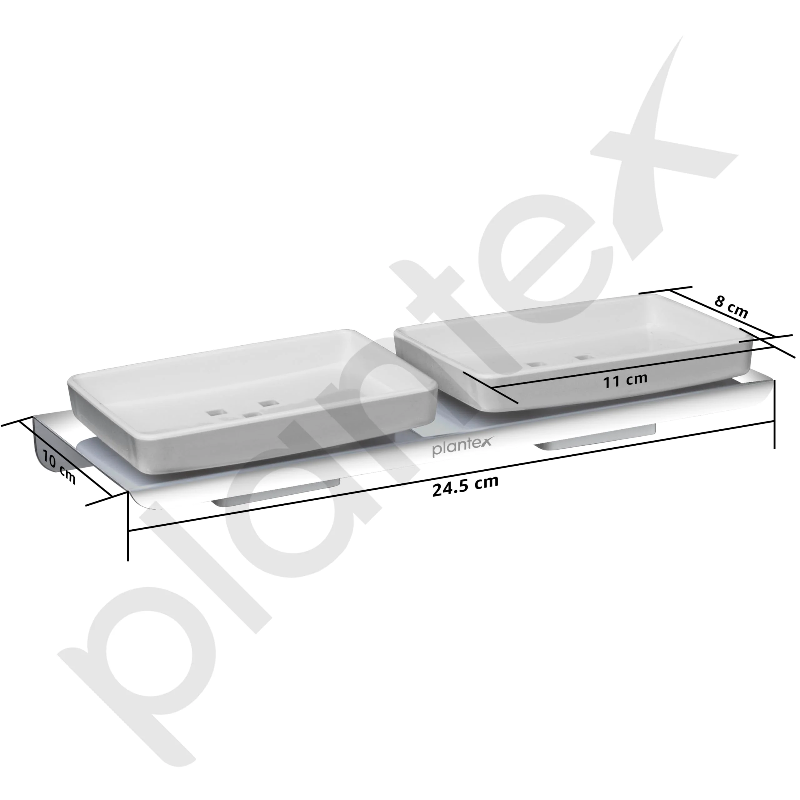 Plantex Stainless Steel with ABS Material Double Soap Dish for Bathroom/Wall Mounted Soap Holder/Bathroom Accessories (Chrome) - Image 3