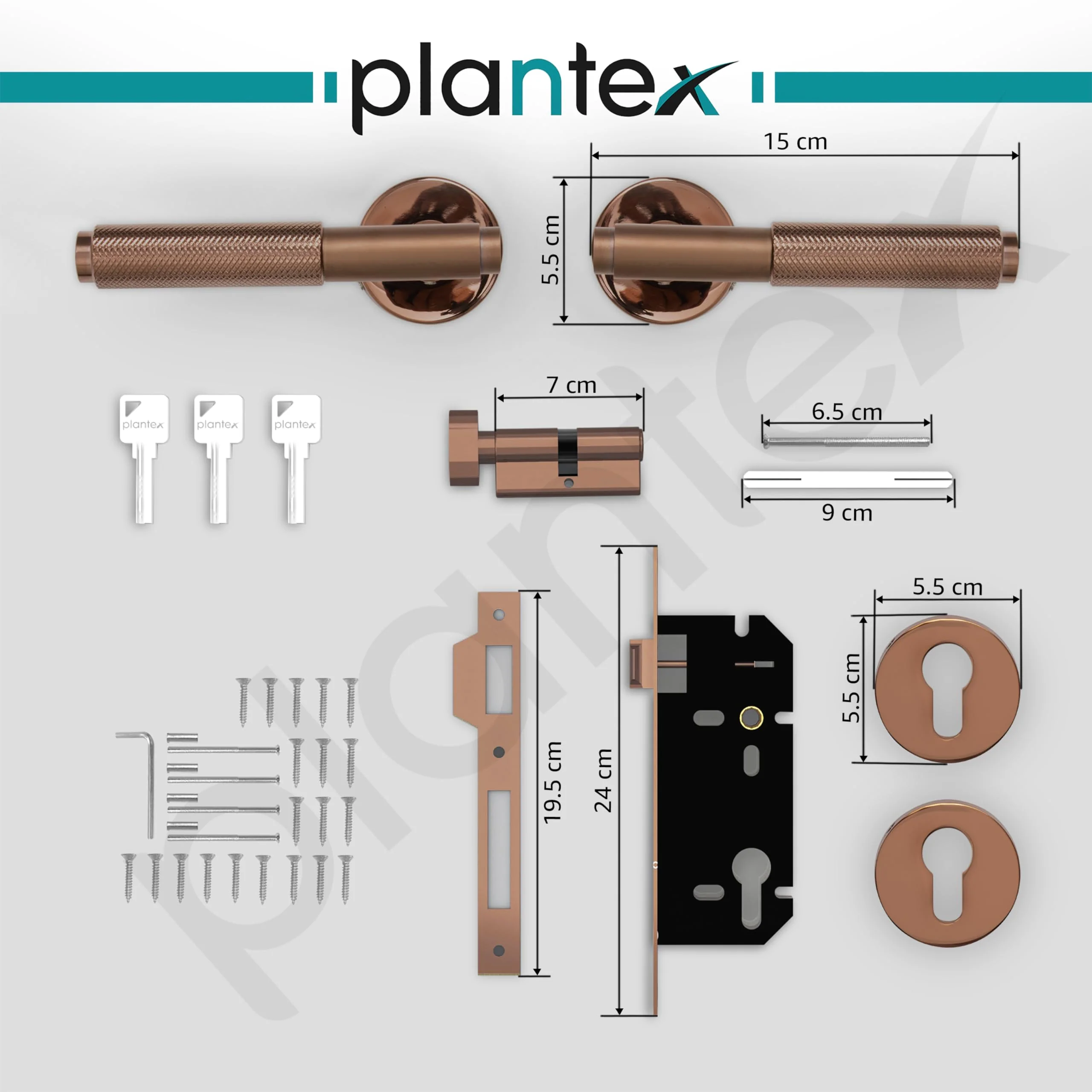 Plantex Premium Door Lock with 3 Years of Warranty/Main Door Lock for Home/Mortise Locks for Door (PVD Rose Gold) - Image 3