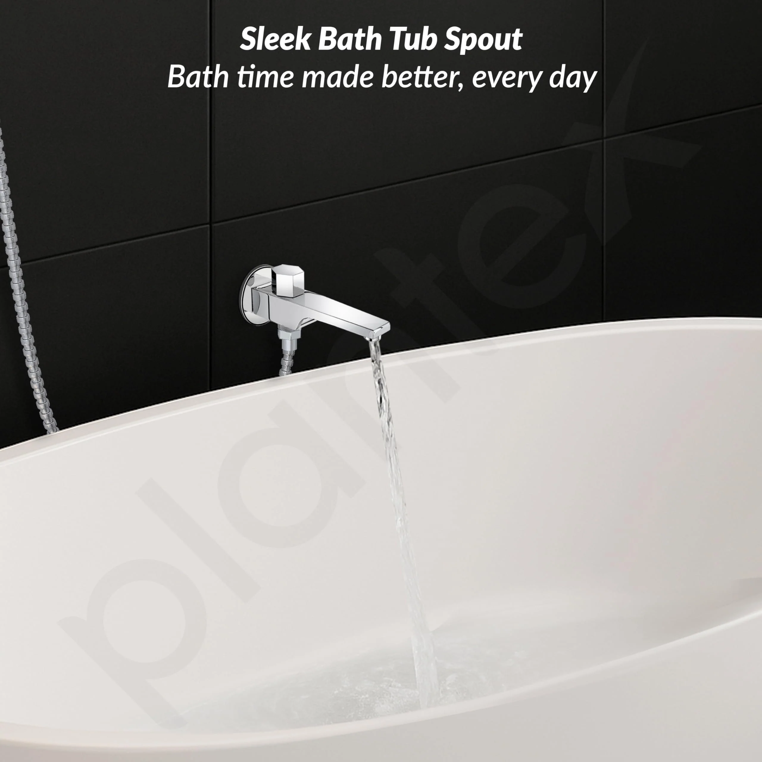 Plantex Steel Spout for Bathroom with Wall Flange and Teflon Tape/Button Attachment for Hand Shower-(AC06-Chrome) - Image 7