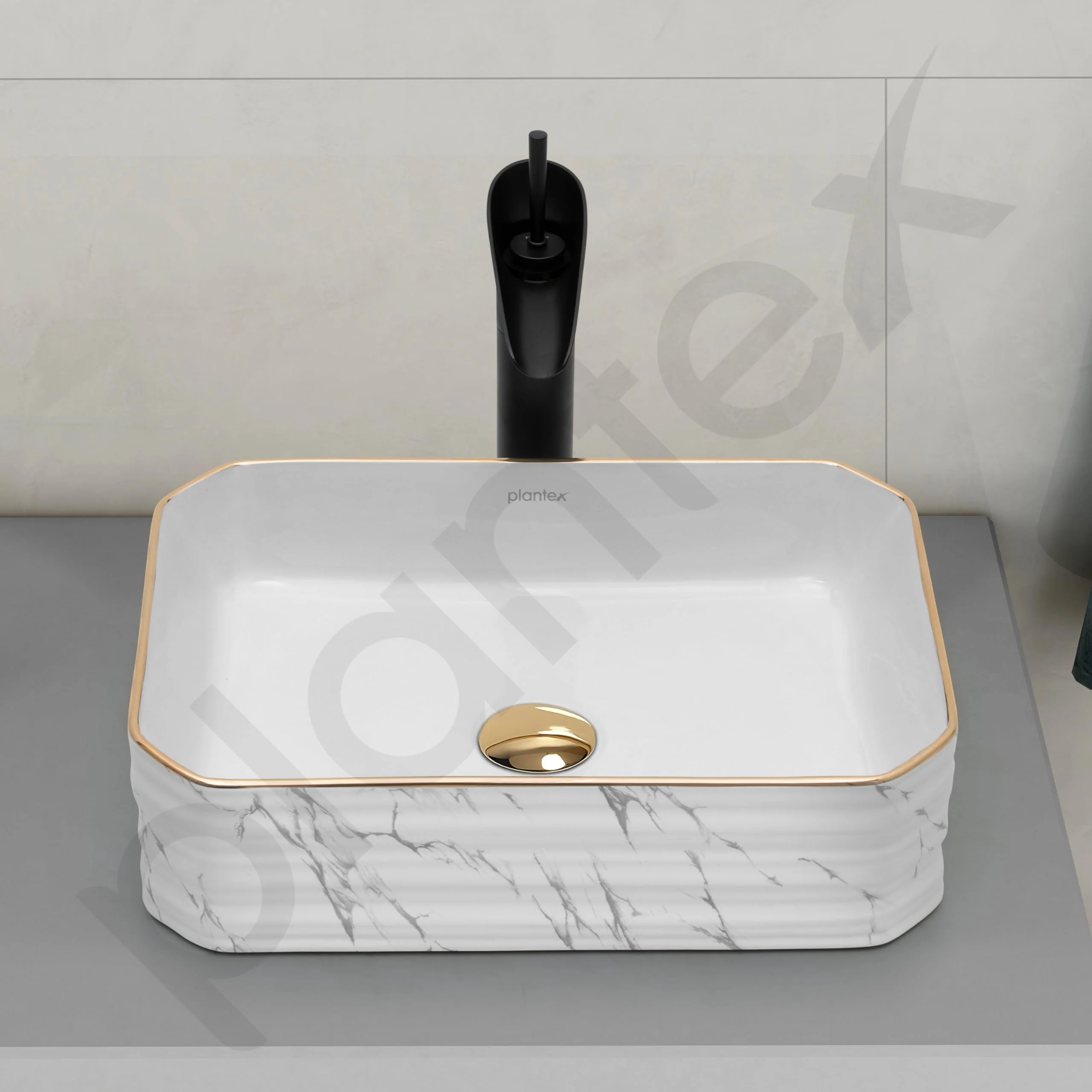 Plantex Table Top Wash Basin For Bathroom/Designer Ceramic Basin/Countertop Vessel Sink Basin - Indo-European Collection (18 x 13 x 5 Inch) - Image 6