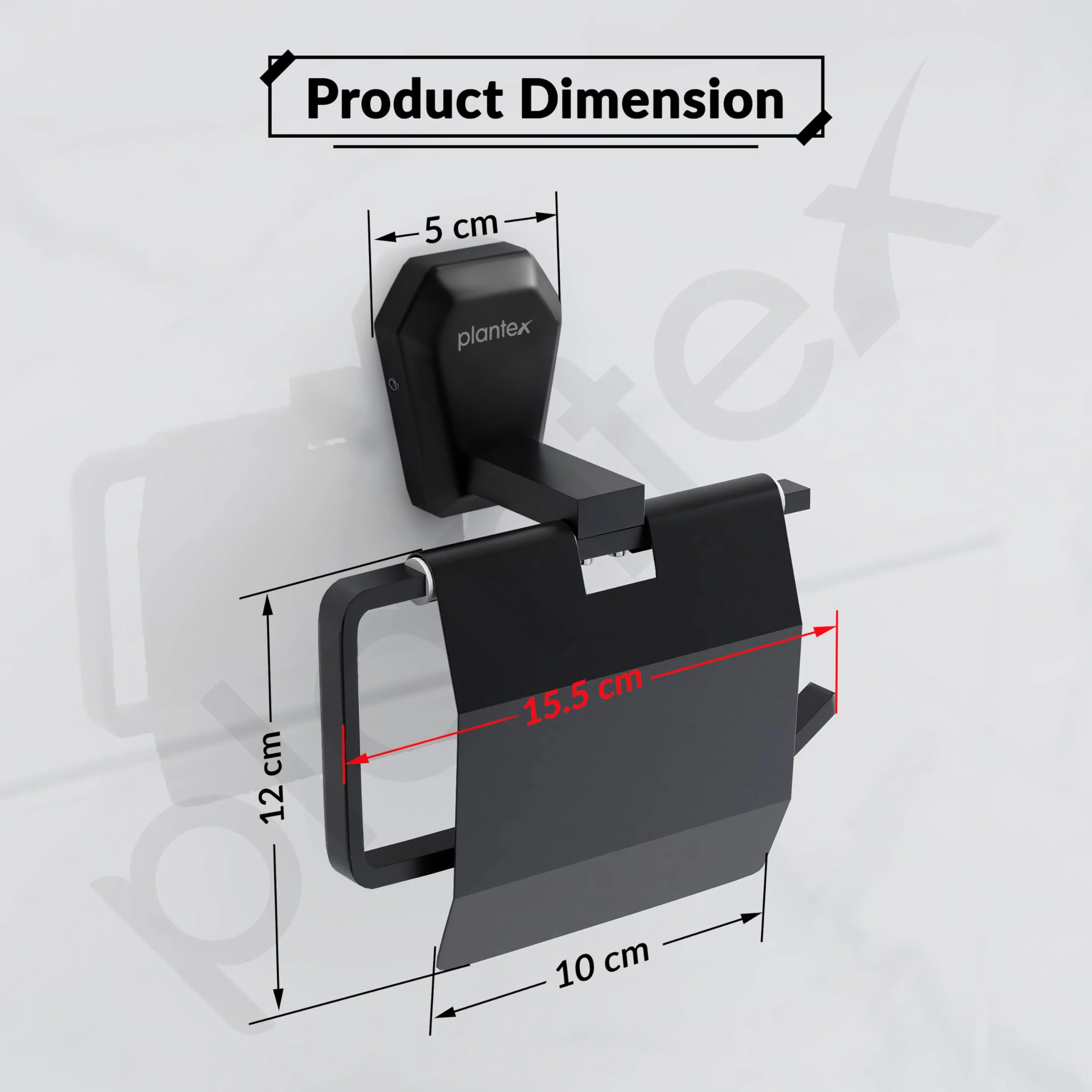 Plantex Toilet Paper Holder for Bathroom/304 Grade Stainless Steel Tissue Paper Roll Holder/Bathroom Accessories - Pack of 1 (PMB-2410, Z-Black) - Image 4