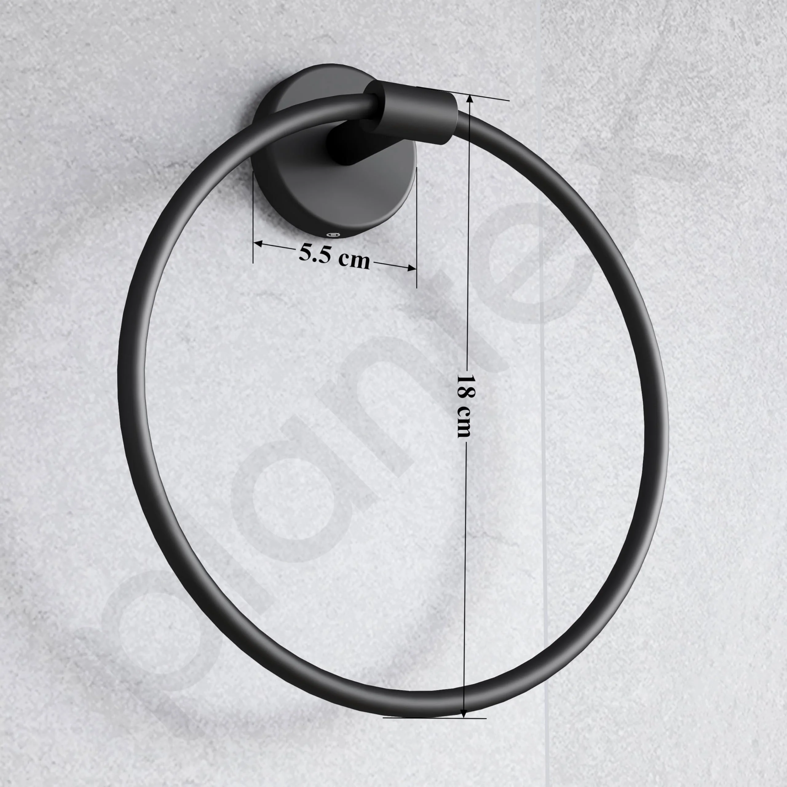 Plantex Towel Ring for Bathroom/Stainless Steel Towel Holder/Round Napkin Ring/Towel Stand for Bathroom/Bathroom Accessories - Pack of 1 (Black) - Image 3