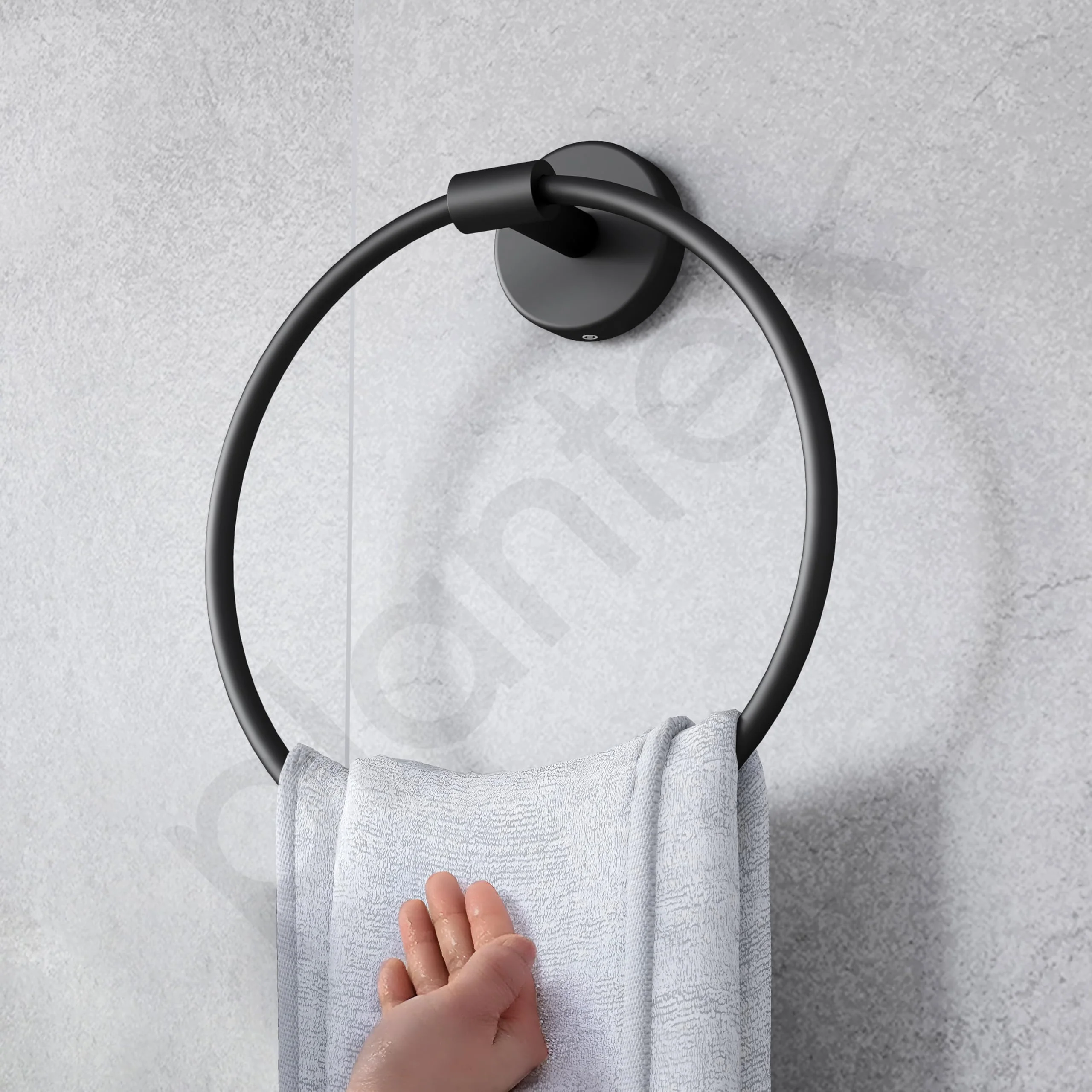 Plantex Towel Ring for Bathroom/Stainless Steel Towel Holder/Round Napkin Ring/Towel Stand for Bathroom/Bathroom Accessories - Pack of 1 (Black) - Image 7