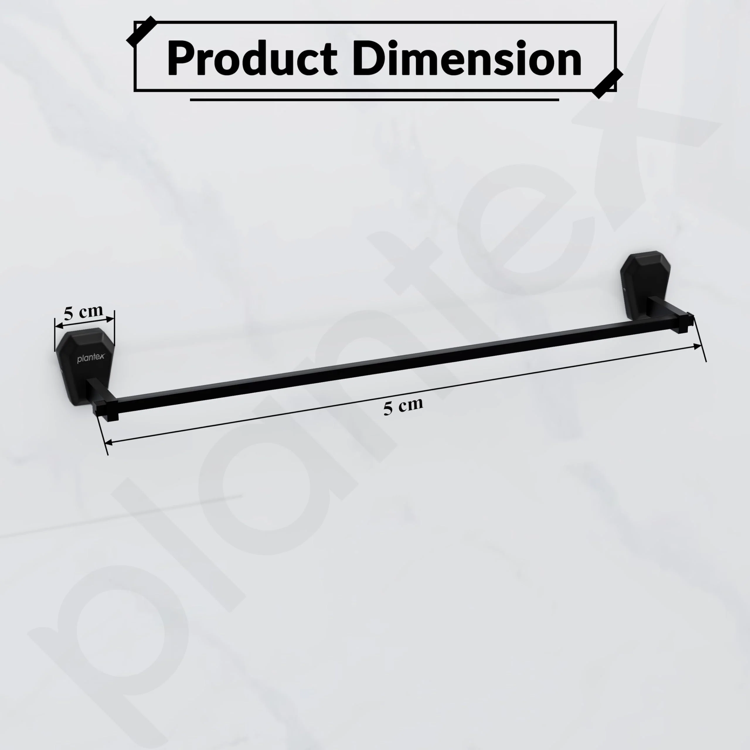 Plantex Towel Rod for Bathroom/304 Grade Stainless Steel Towel Bar/Towel Stand/24 Inch Towel Hanger/Bathroom Accessories - Pack of 1 (PMB-2402, Z-Black) - Image 2