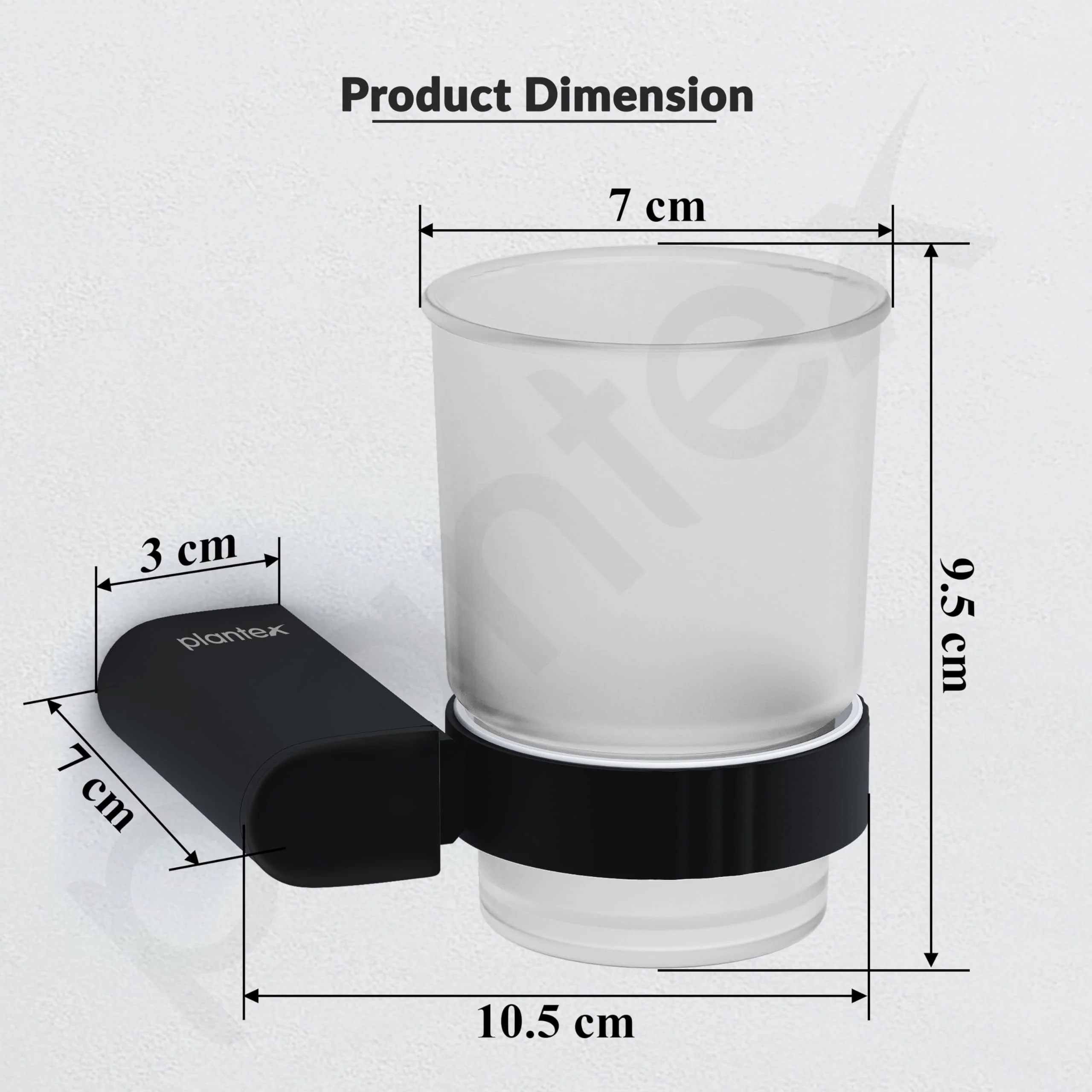 Plantex Tumbler Holder for Bathroom/Aluminium Toothbrush Holder/Bathroom Accessories - Pack of 1 (Black) - Image 4