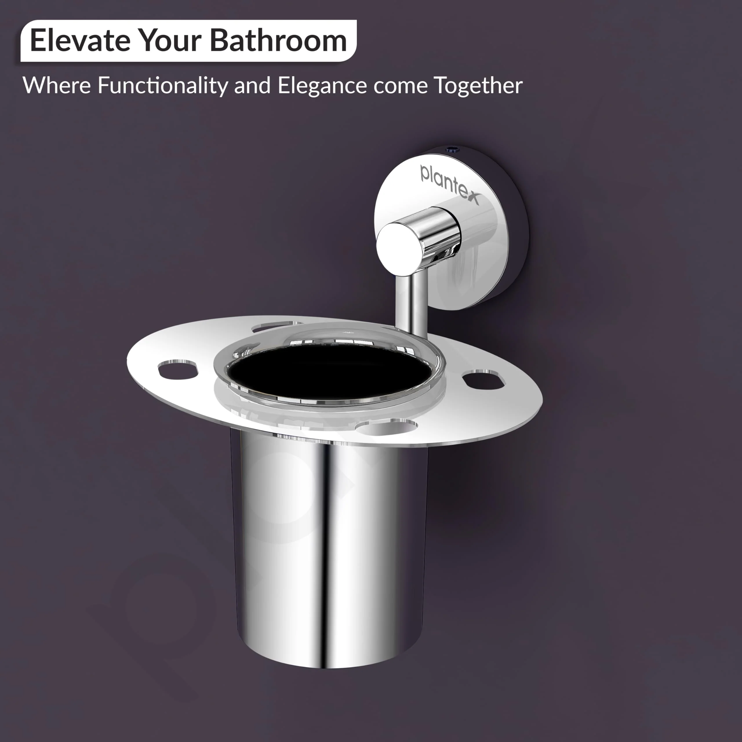 Plantex Tumbler Holder for Bathroom/Stainless Steel Tooth Brush Holder/Toothpaste Holder - Pack of 1 (Chrome) - Image 6