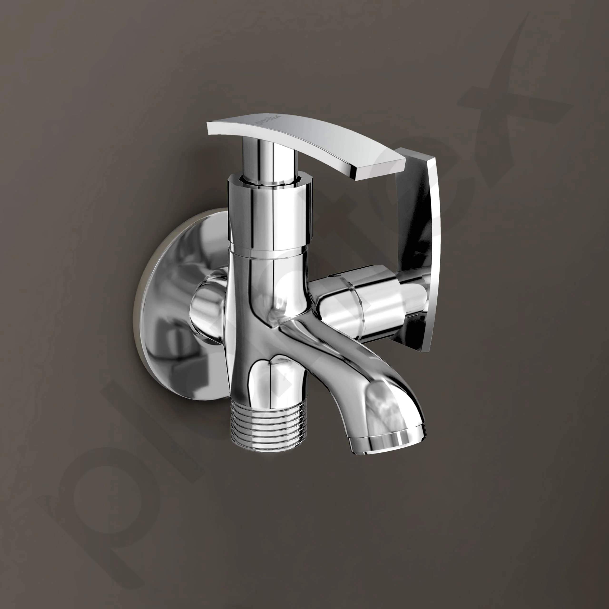 Plantex Two Way Tap for Washing Machine with Water Saving Aerator/2 in 1 Bibcock Water Tap for Bathroom with Brass Spindle and Wall Flange/Bathroom Tap-(SMR-1265-Chrome) - Image 6