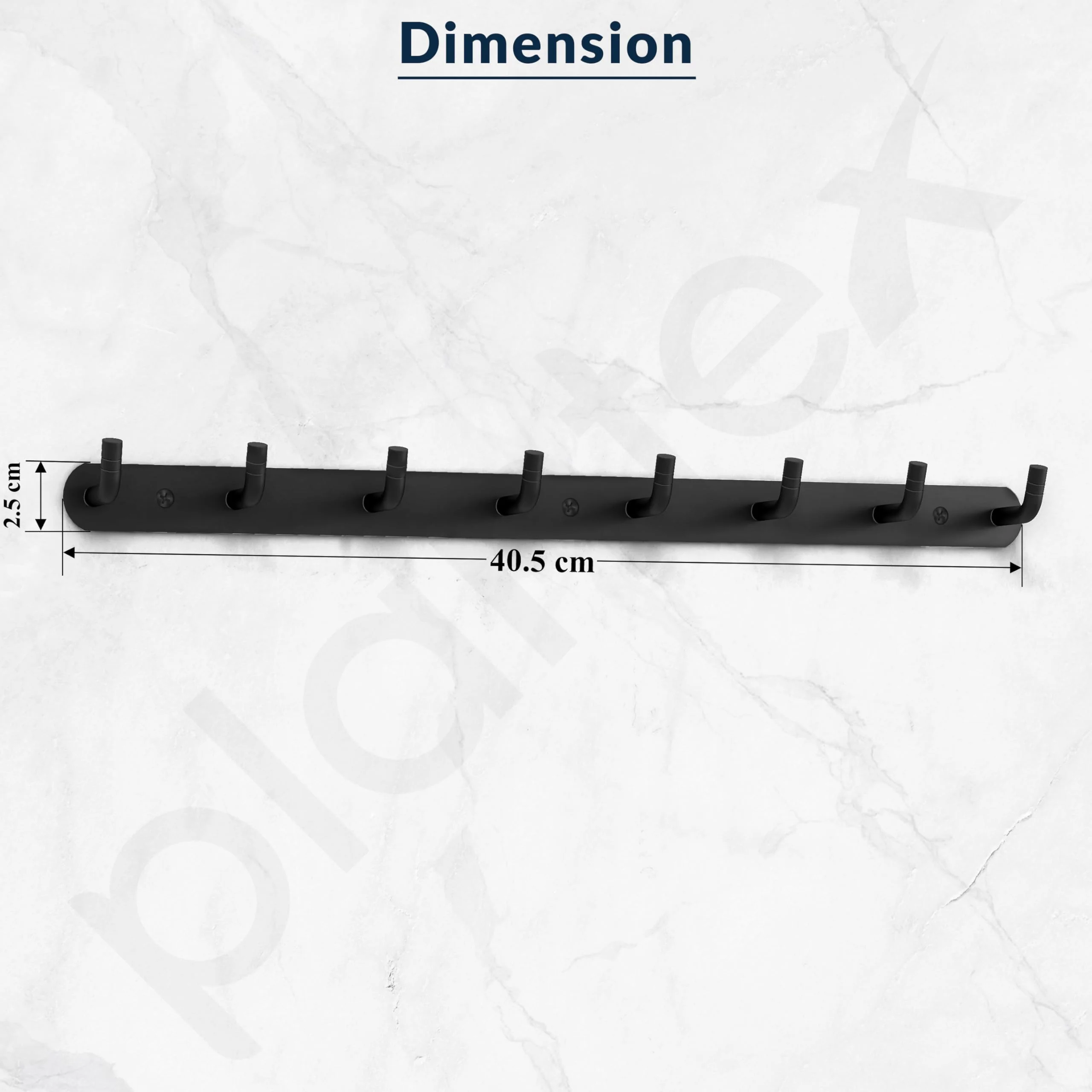 Plantex Wall Hooks for Hanging Cloth/Stainless Steel Towel Hangers/Bathroom Robe Hooks/Door Hangers/Wall Hook Rack/Hook Rail for Hanging Keys - 6 Hooks (Pack of 1, Black) - Image 7
