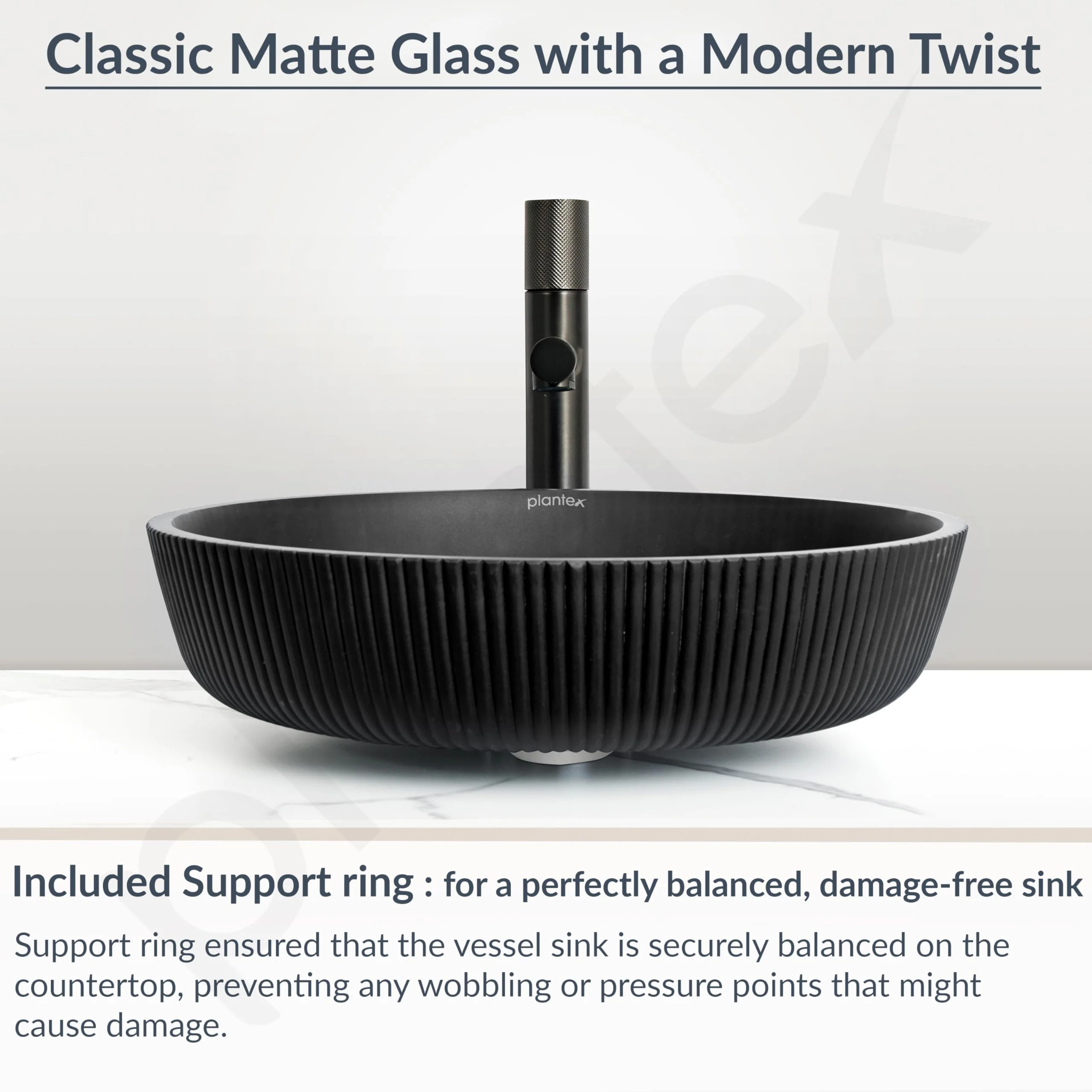 Plantex Wash Basin for Bathroom/Glass Table Top Wash Basin/Countertop Basin for Home/Office - (Black) - Image 2