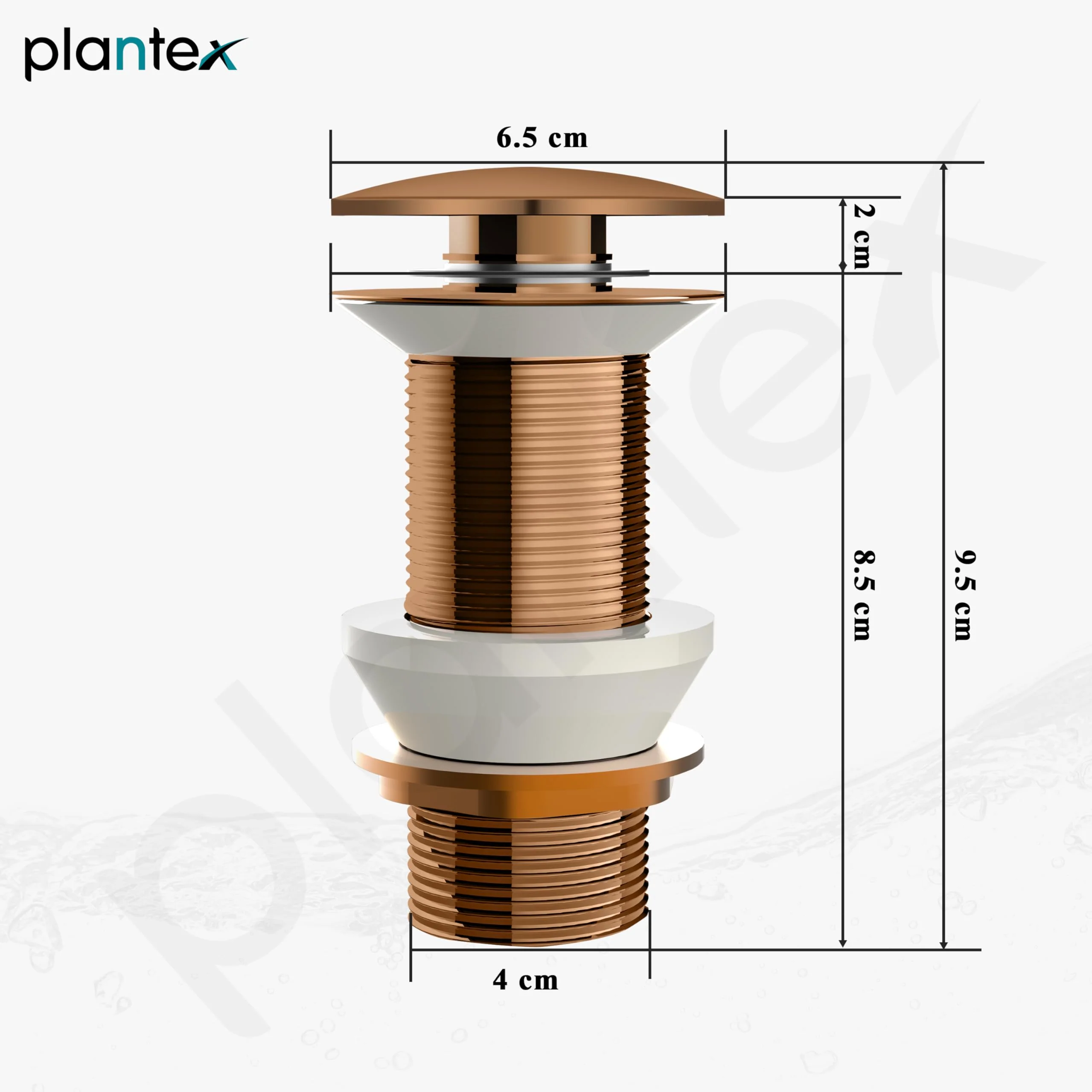 Plantex Waste Coupling for Wash Basin/3 inch Solid Brass Coupling/Full Thread Waste Coupling (PVD Rose Gold -Pack of 1) - Image 3