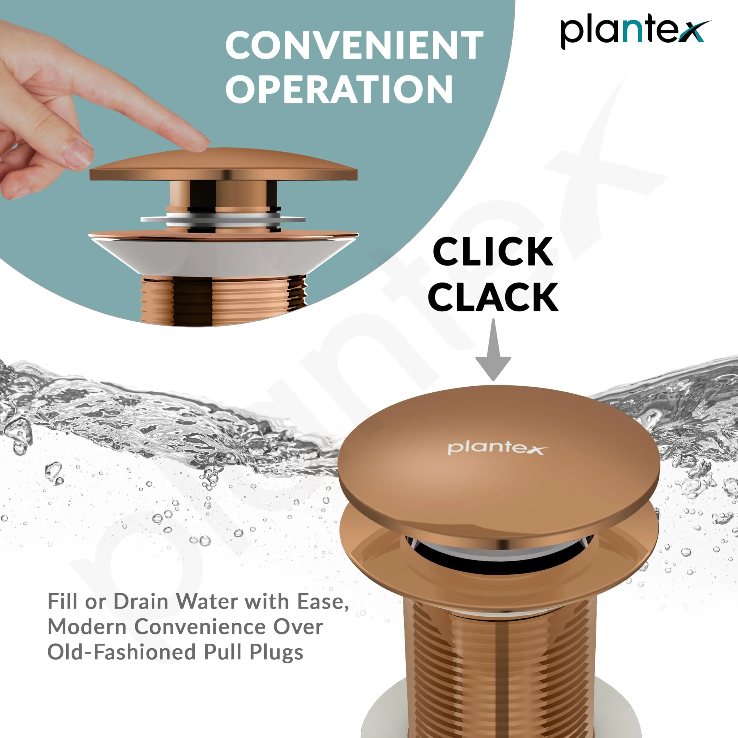 Plantex Waste Coupling for Wash Basin/3 inch Solid Brass Coupling/Full Thread Waste Coupling (PVD Rose Gold -Pack of 1) - Image 6