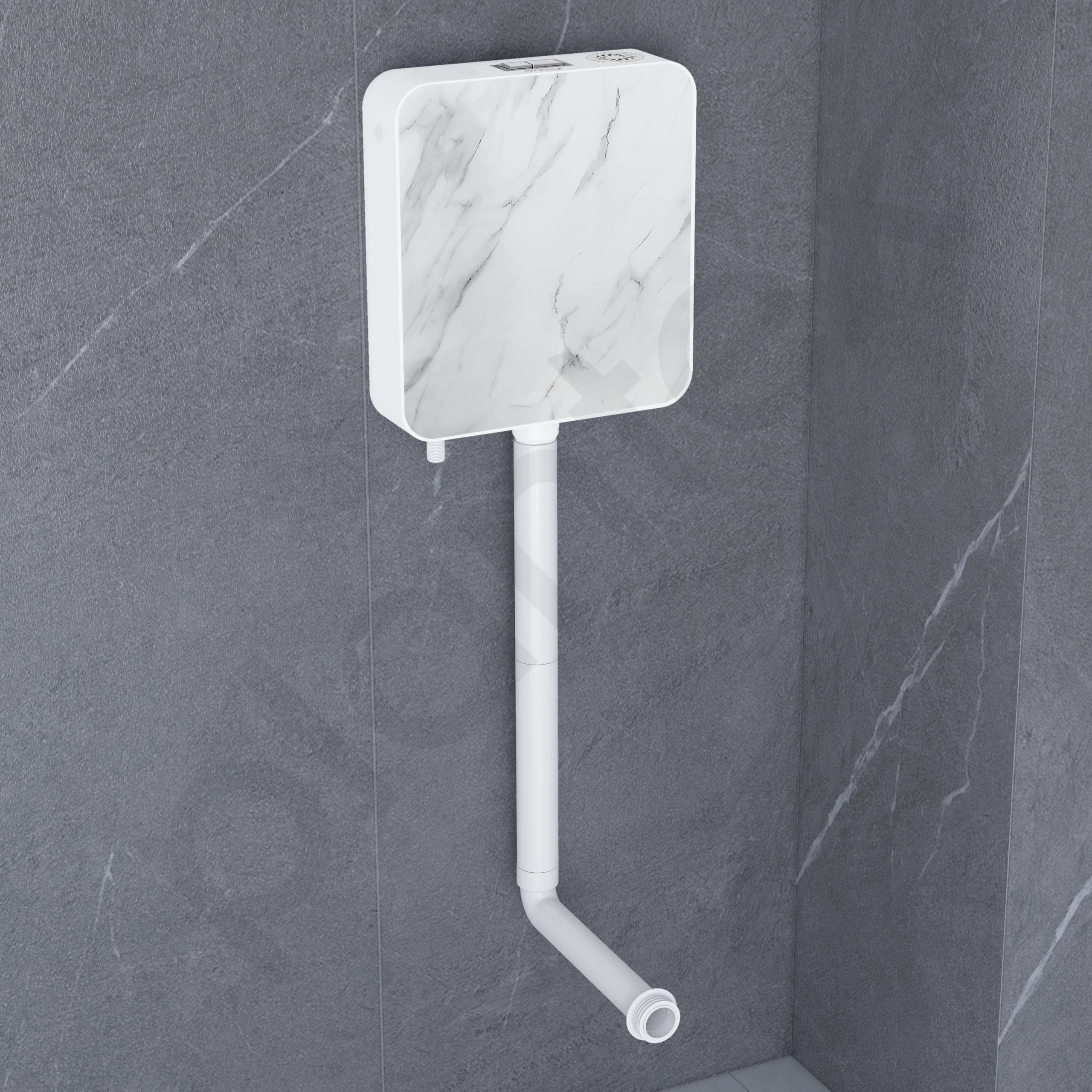 Plantex White Marble Printed Flush Tank for Toilet with 7 LTR Water Capacity/Polypropylene Toilet Flush Tank/Dual Flush Cistern with Air Freshener - Pack of 1 - Image 7